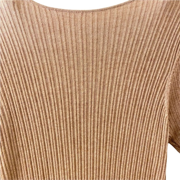 Asos Neutral Ribbed camel tan Maternity Maxi long sleeve dress - Picture 8 of 14